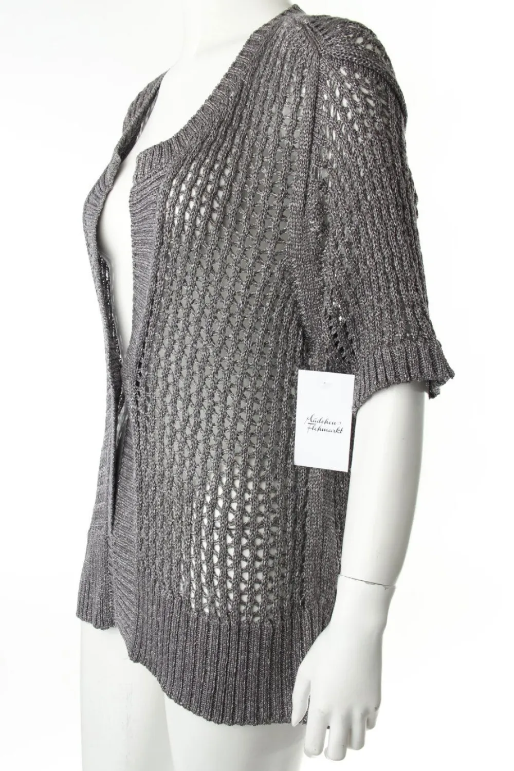 Strickbekleidung>Bonita Häkel Cardigan Größe 42 grau