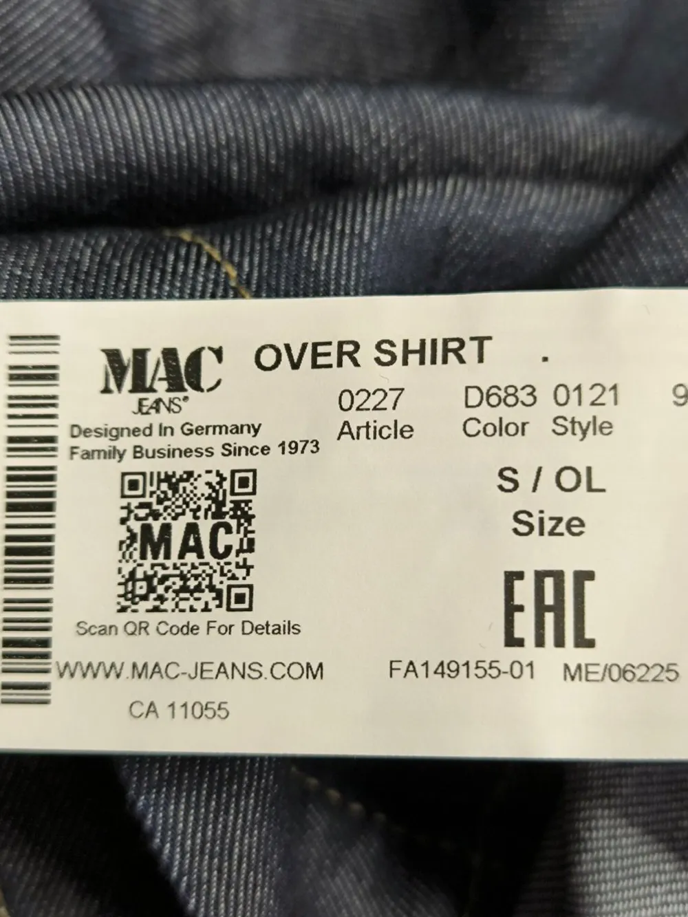 Hemden>Mac Jeanshemd Größe 36 schwarz