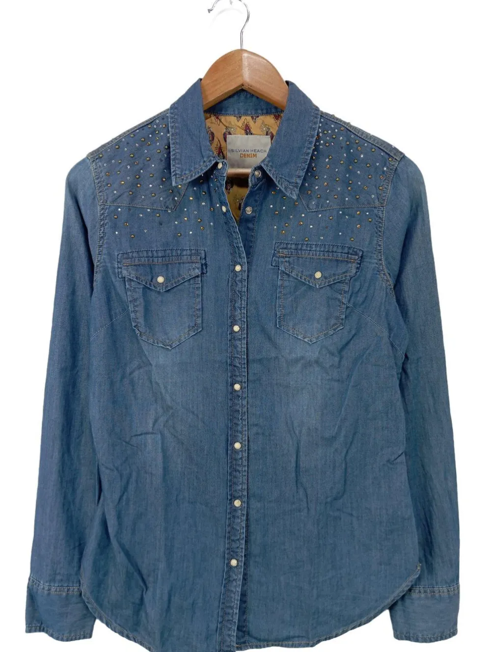 Hemden>Silvian heach Jeanshemd Größe 36 blau