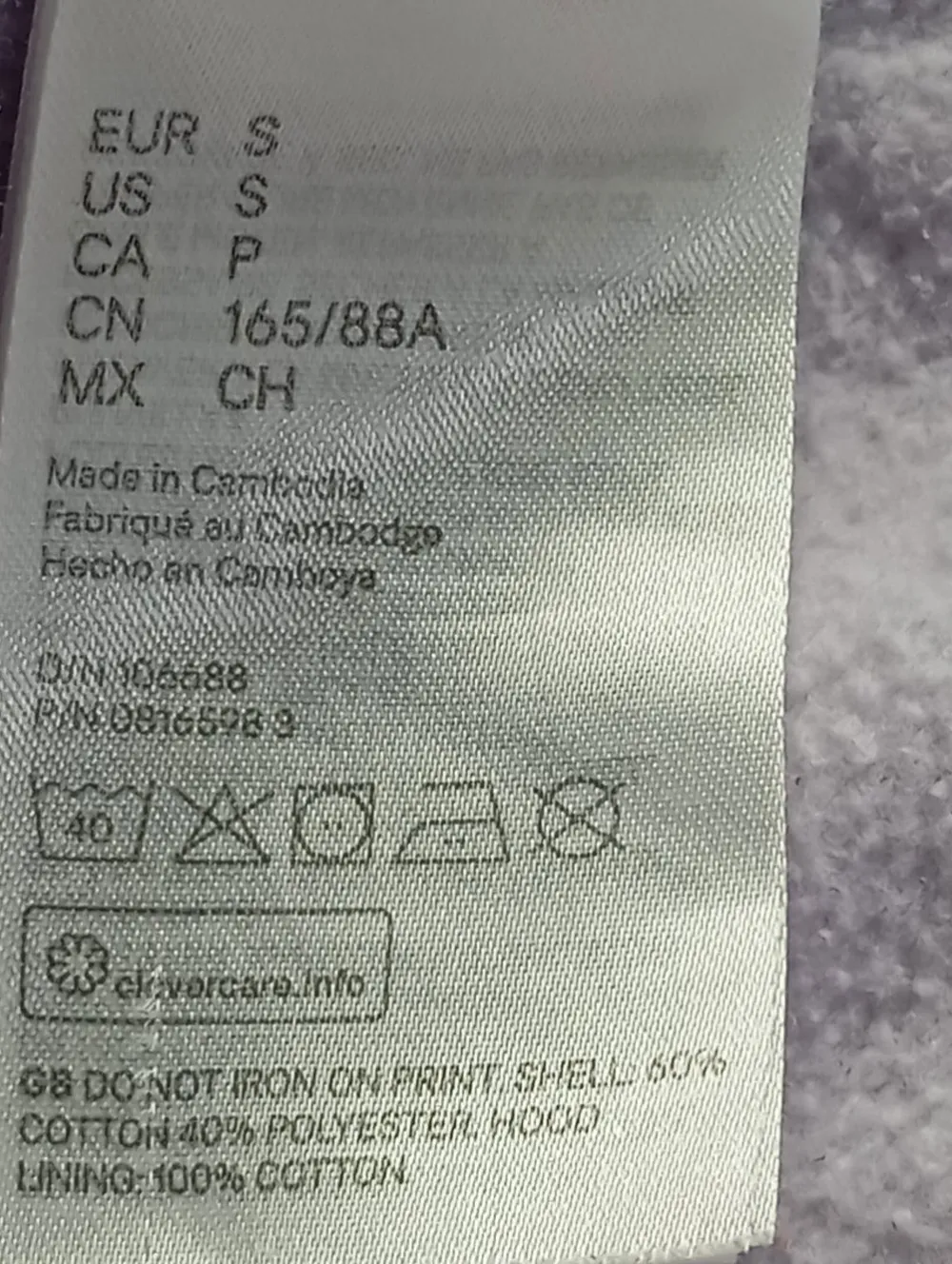 Sweats>H&M Kapuzensweatshirt Größe 36 hellgrau