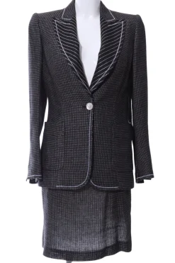 Anzüge>Gianfranco Ferru00e9 Kostüm Größe 34 schwarzweiß
