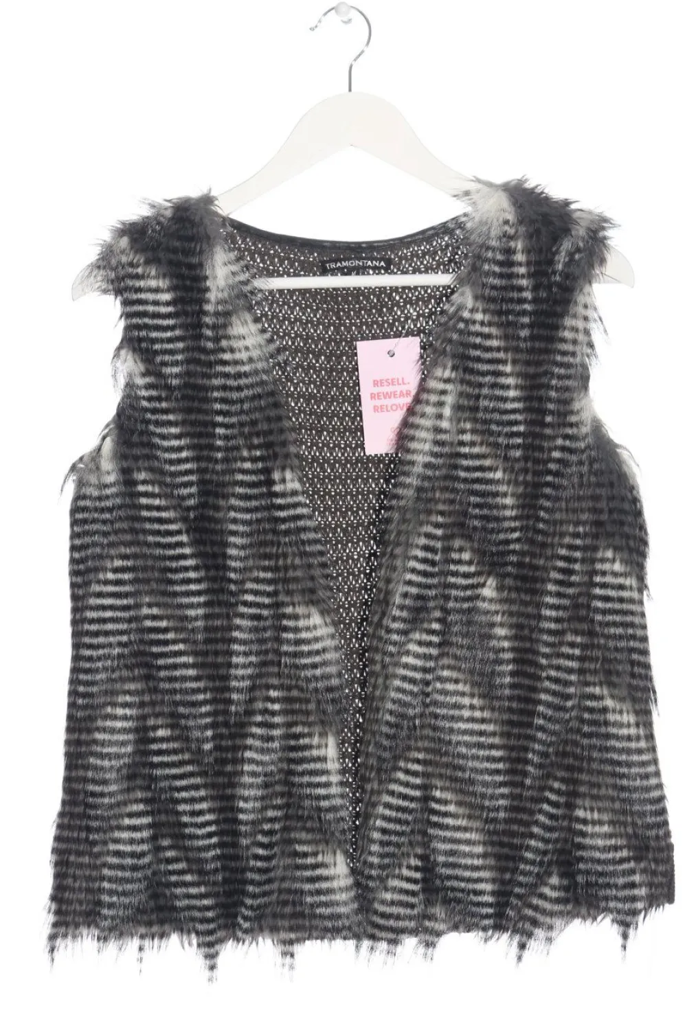Westen>Tramontana Kunstfellweste Größe 38 hellgrauschwarz