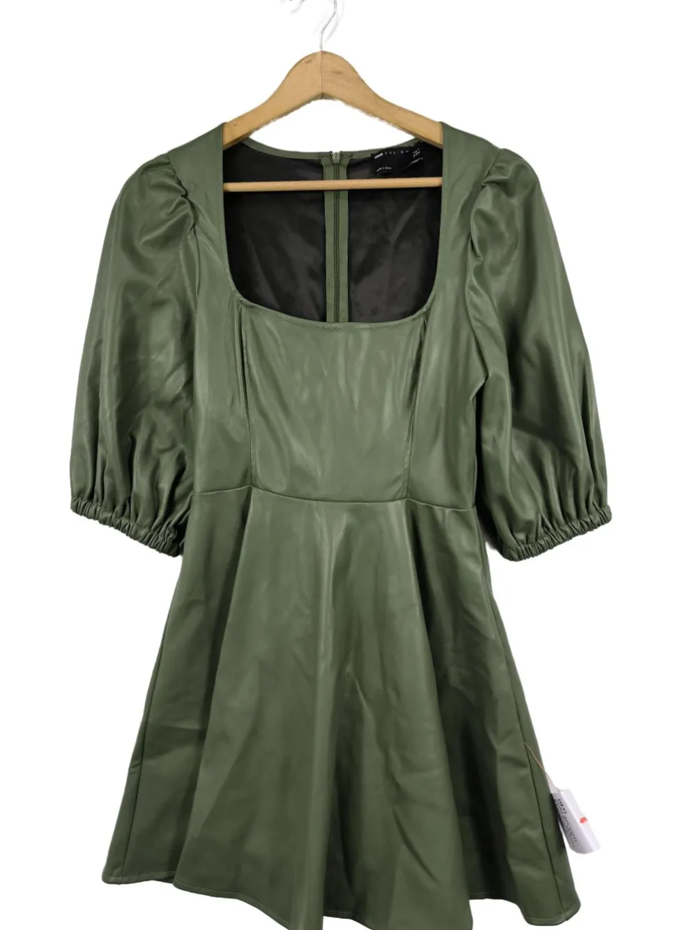 Kleider>ASOS DESIGN Kunstlederkleid Größe 34 khaki