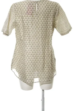 Blusen>Fabindia Kurzarm-Bluse Größe 40 wollweißgrün