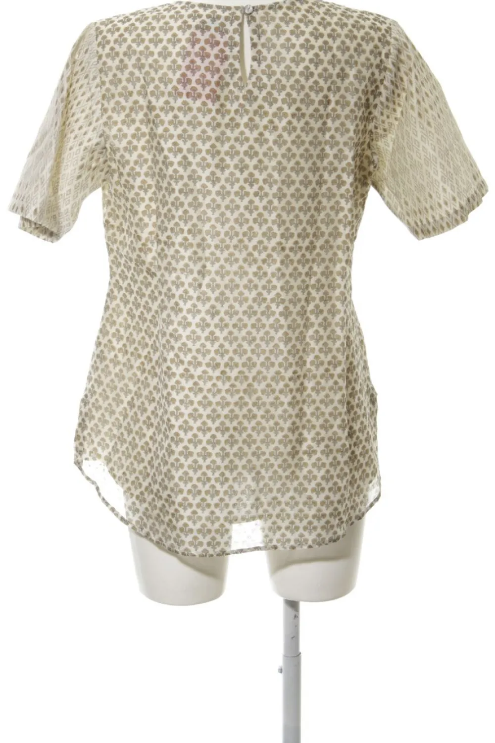 Blusen>Fabindia Kurzarm-Bluse Größe 40 wollweißgrün