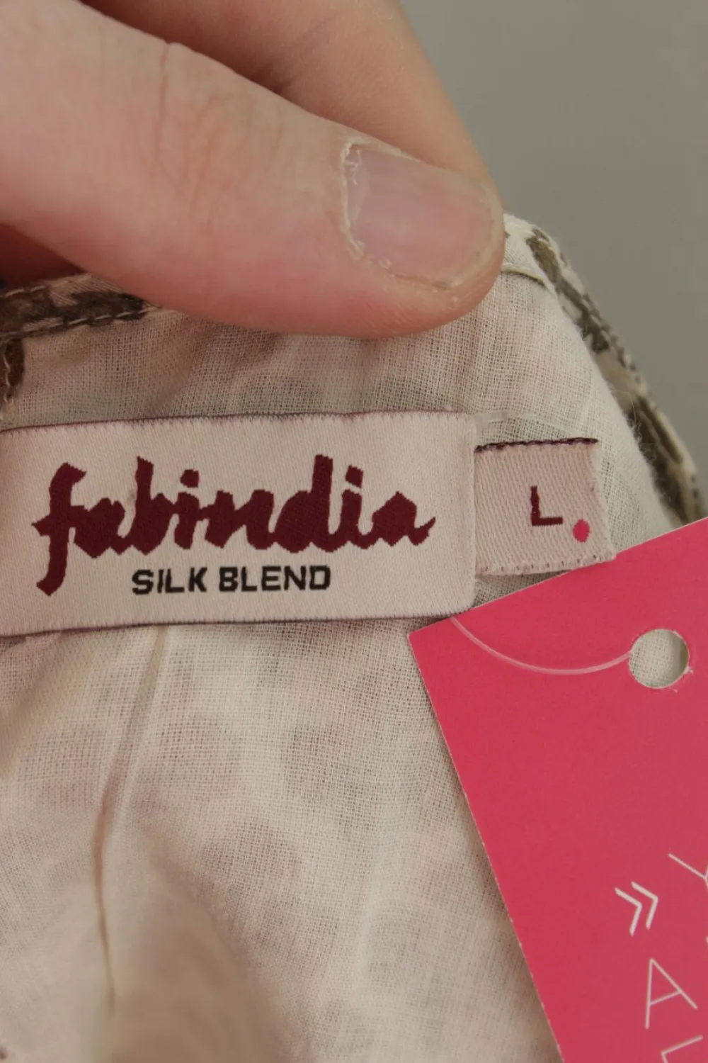 Blusen>Fabindia Kurzarm-Bluse Größe 40 wollweißgrün