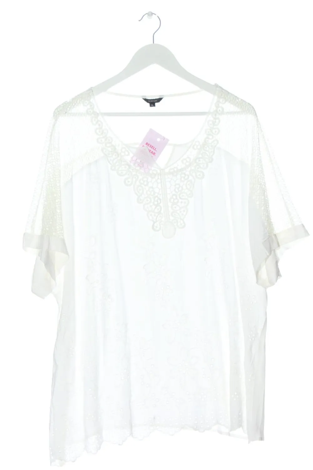 Blusen>Floryday Kurzarm-Bluse Größe 42 weiß