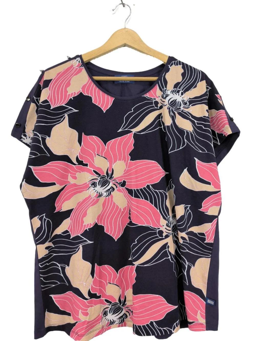 Blusen>fiora blue Kurzarm-Bluse Größe 48