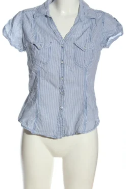 Hemden>H&M Divided Kurzarmhemd Größe 38 weißblau