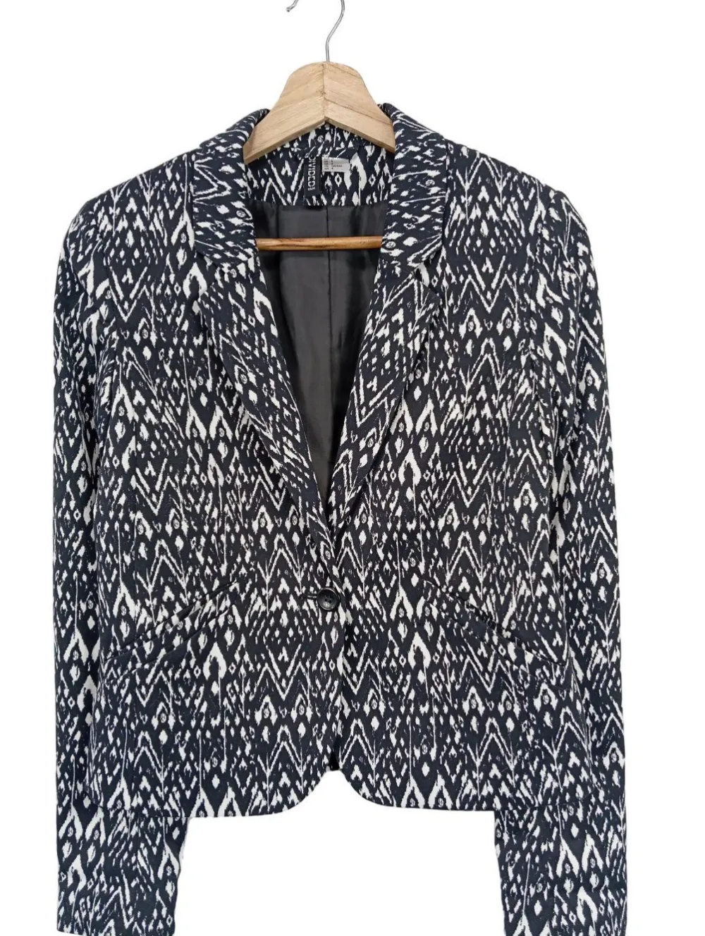 Blazer>H&M Divided Kurz-Blazer Größe 36 hellgrau