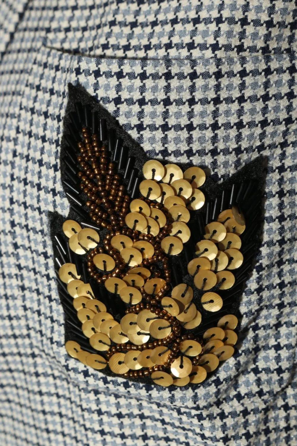 Blazer>Custommade Kurz-Blazer Größe 38 weißblau