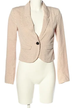Blazer>H&M Divided Kurz-Blazer Größe 36 cremeschwarz