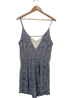 Hosen>H&M Basic Kurzer Jumpsuit Größe 38 blauweiß