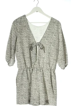 Hosen>Zara Basic Kurzer Jumpsuit Größe 38 weißschwarz