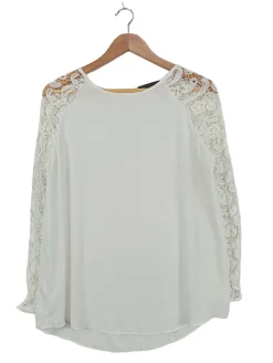 Blusen>Zara Basic Langarm-Bluse Größe 40 wollweiß