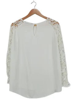 Blusen>Zara Basic Langarm-Bluse Größe 40 wollweiß