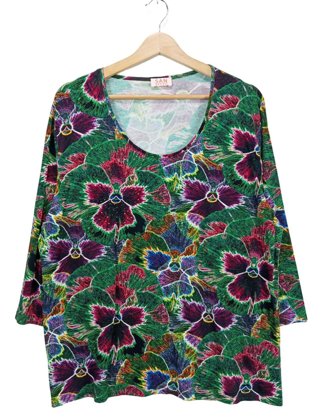 Blusen>San Setto Langarm-Bluse Größe 48 grünlila