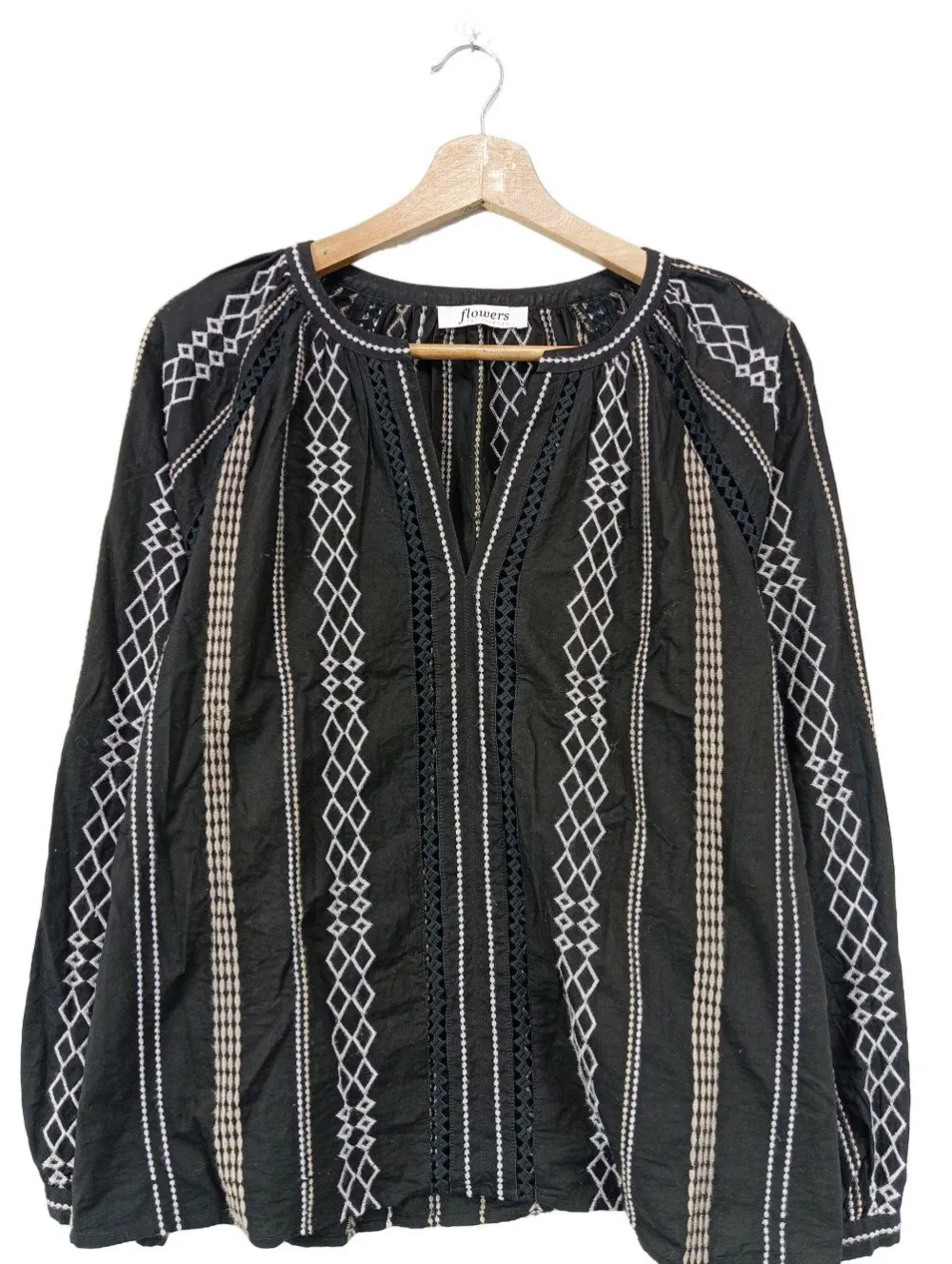 Langarm-Bluse Größe 36-flowers for friends Online