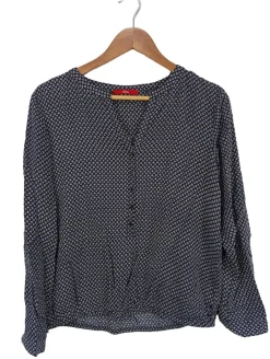 Blusen>s.Oliver Langarm-Bluse Größe 38 hellgrau