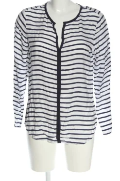 Blusen>Zara Basic Langarm-Bluse Größe 36 weißblau