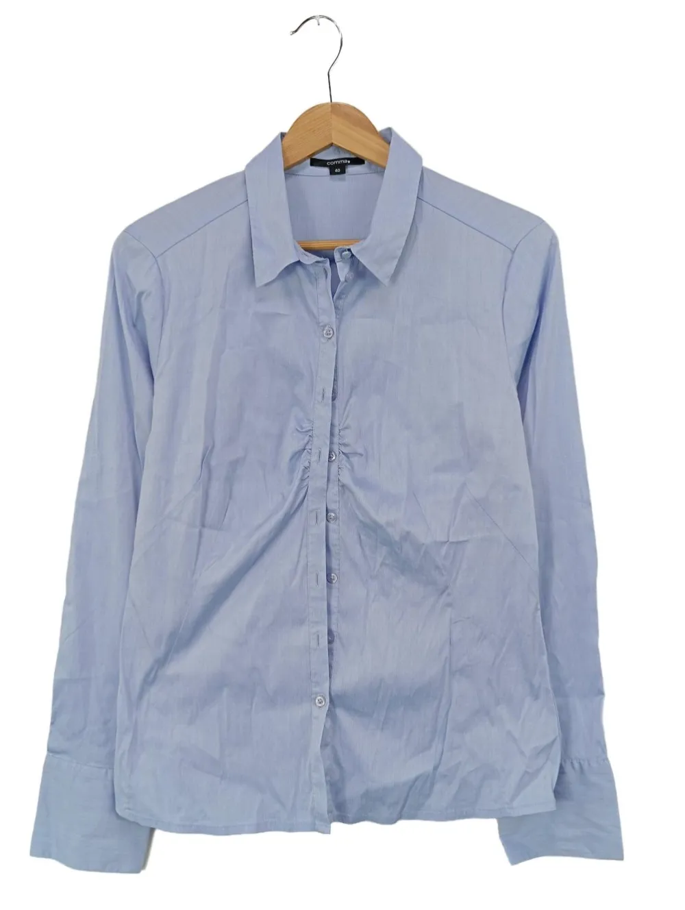 Hemden>Comma Langarmhemd Größe 40 blau