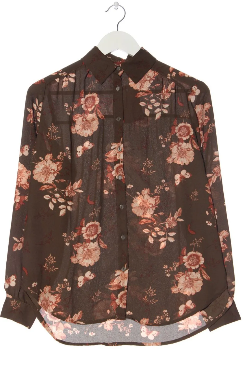 Hemden>Terranova Langarmhemd Größe 34 braunpink