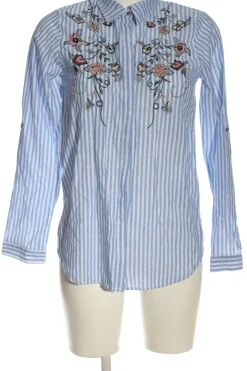 Hemden>saloon Langarmhemd Größe 40 weißblau