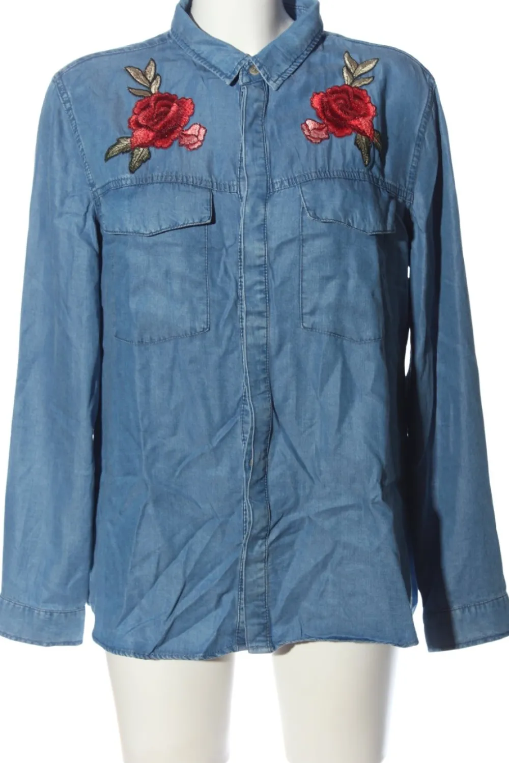 Hemden>Promod Langarmhemd Größe 40 blau