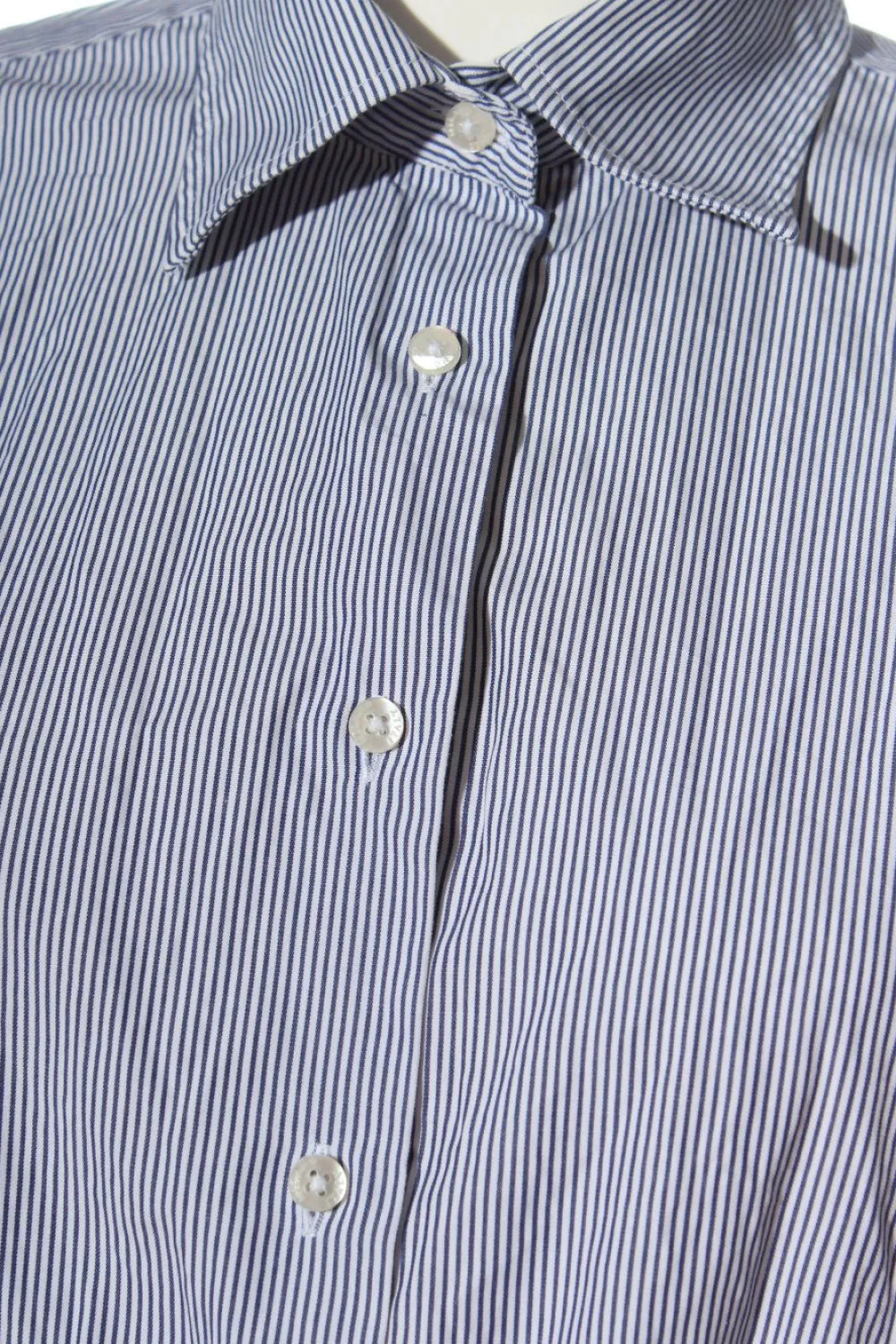 Hemden>milano donna Langarmhemd Größe 38 blauweiß