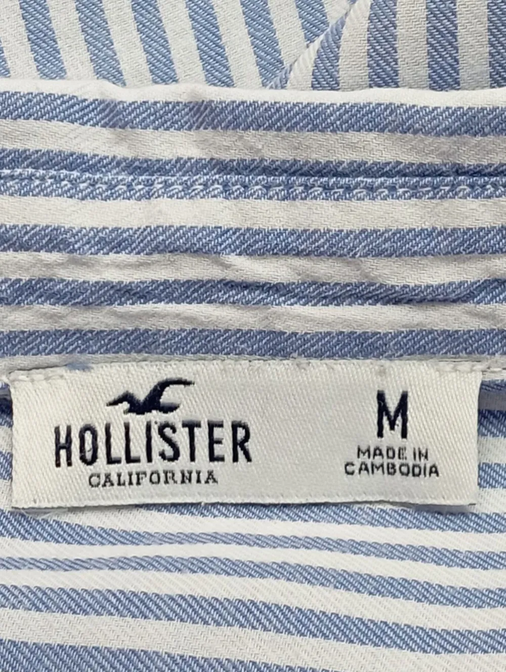 Hemden>Holister Langarmhemd Größe 38 blauweiß