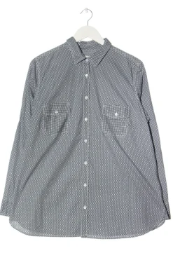 Hemden>annel Langarmhemd Größe 46 hellgrauschwarz