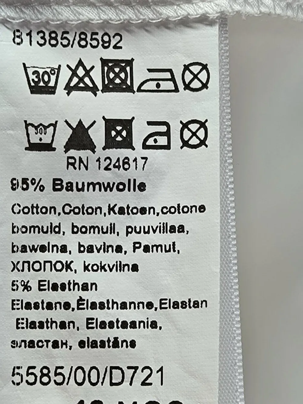 Hemden>Eterna Langarmhemd Größe 48 weiß