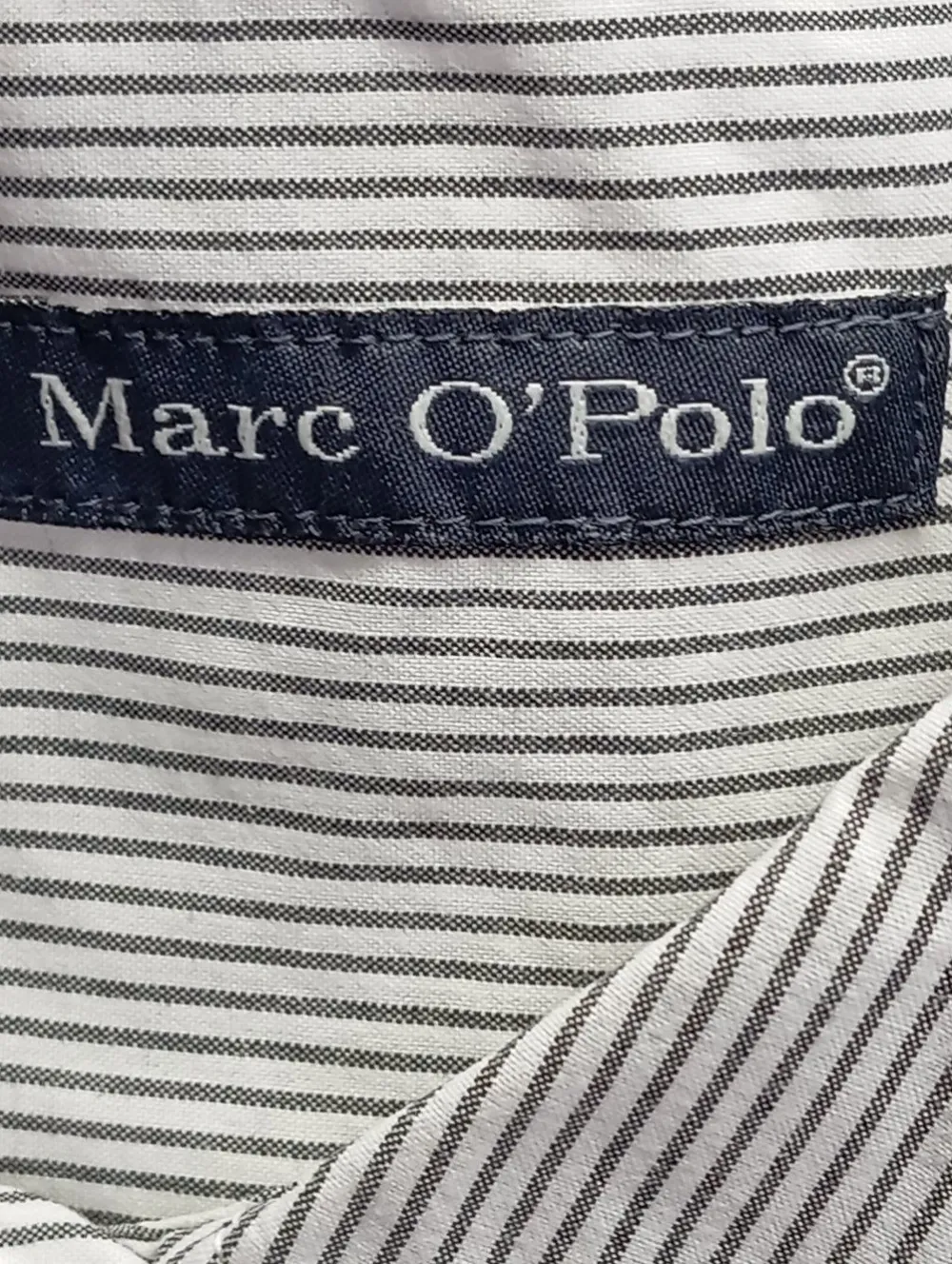 Hemden>Marc Ou2019Polo Langarmhemd Größe 40 weißschwarz