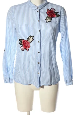 Hemden>Only Langarmhemd Größe 38 weißblau