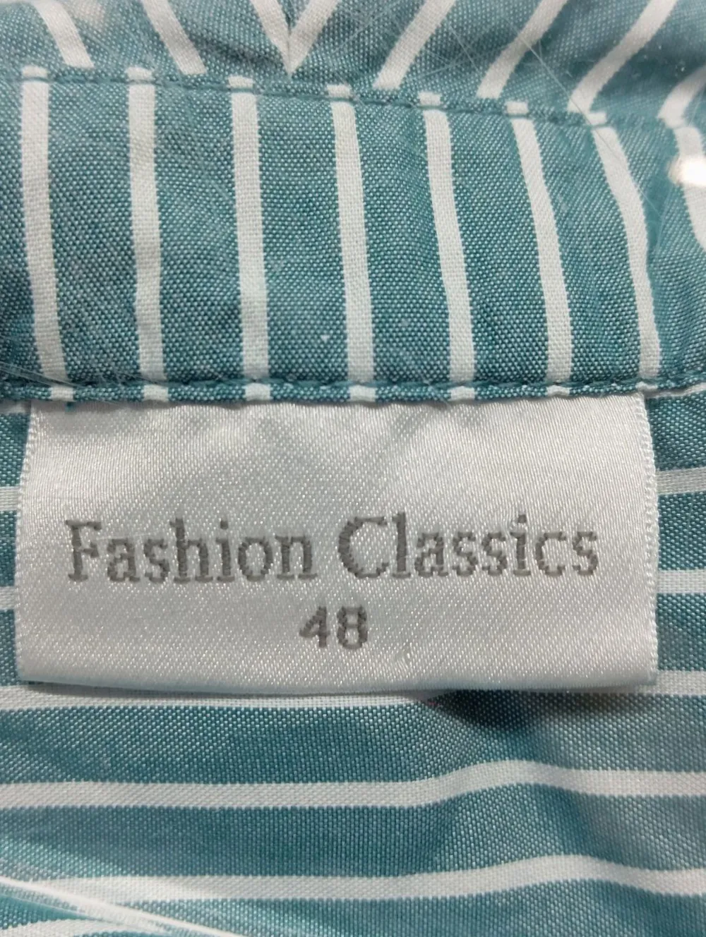 Hemden>fashion classic Langarmhemd Größe 48 türkisweiß
