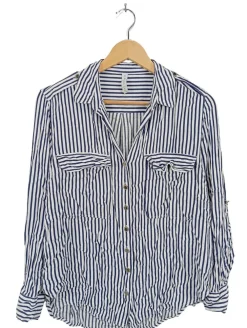 Hemden>Amisu Langarmhemd Größe 38 blauweiß