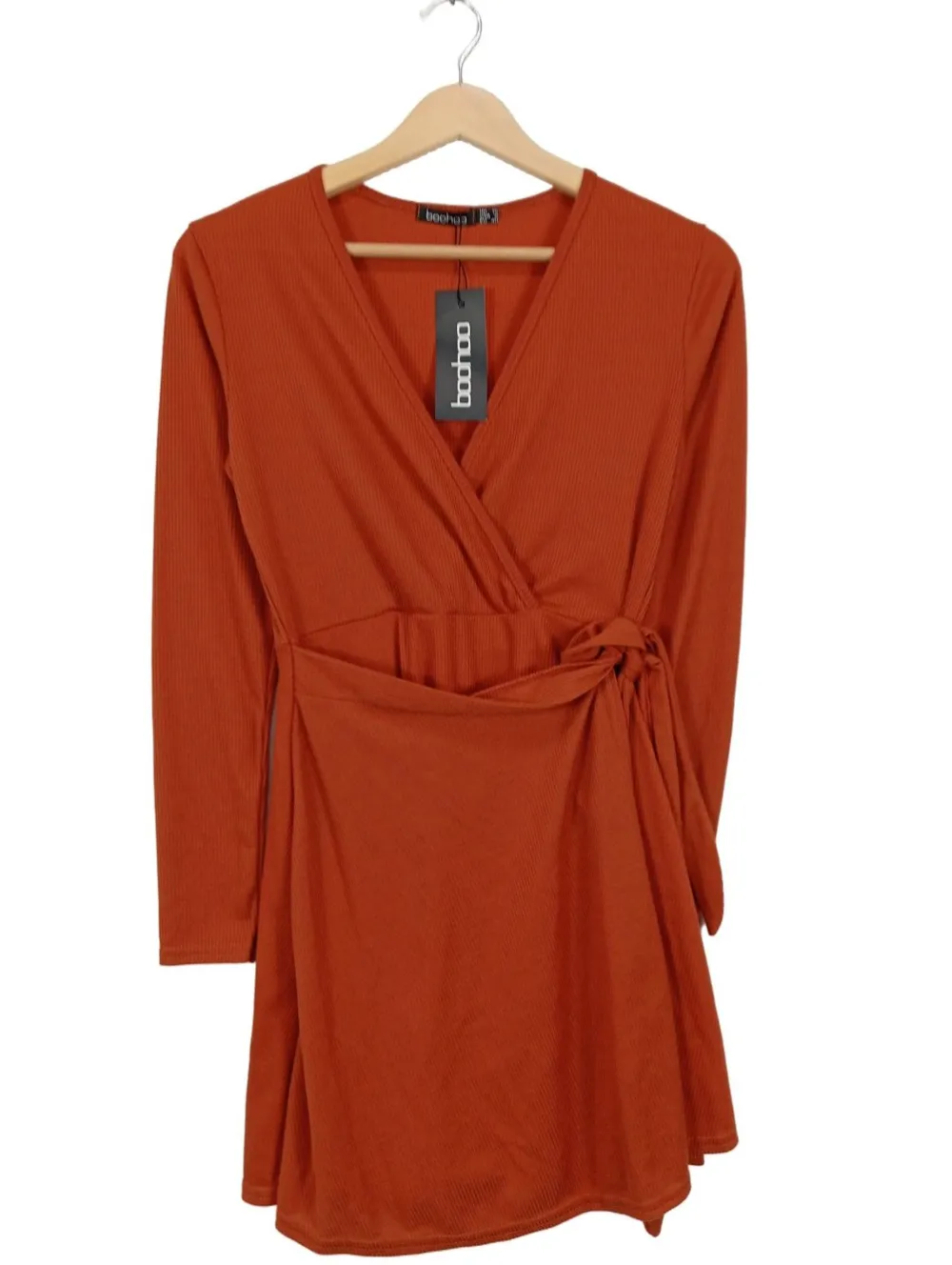 Kleider>Boohoo Langarmkleid Größe 40 rot