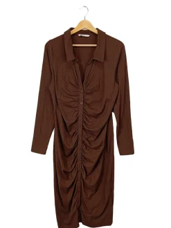 Kleider>Ellos Langarmkleid Größe 46 braun