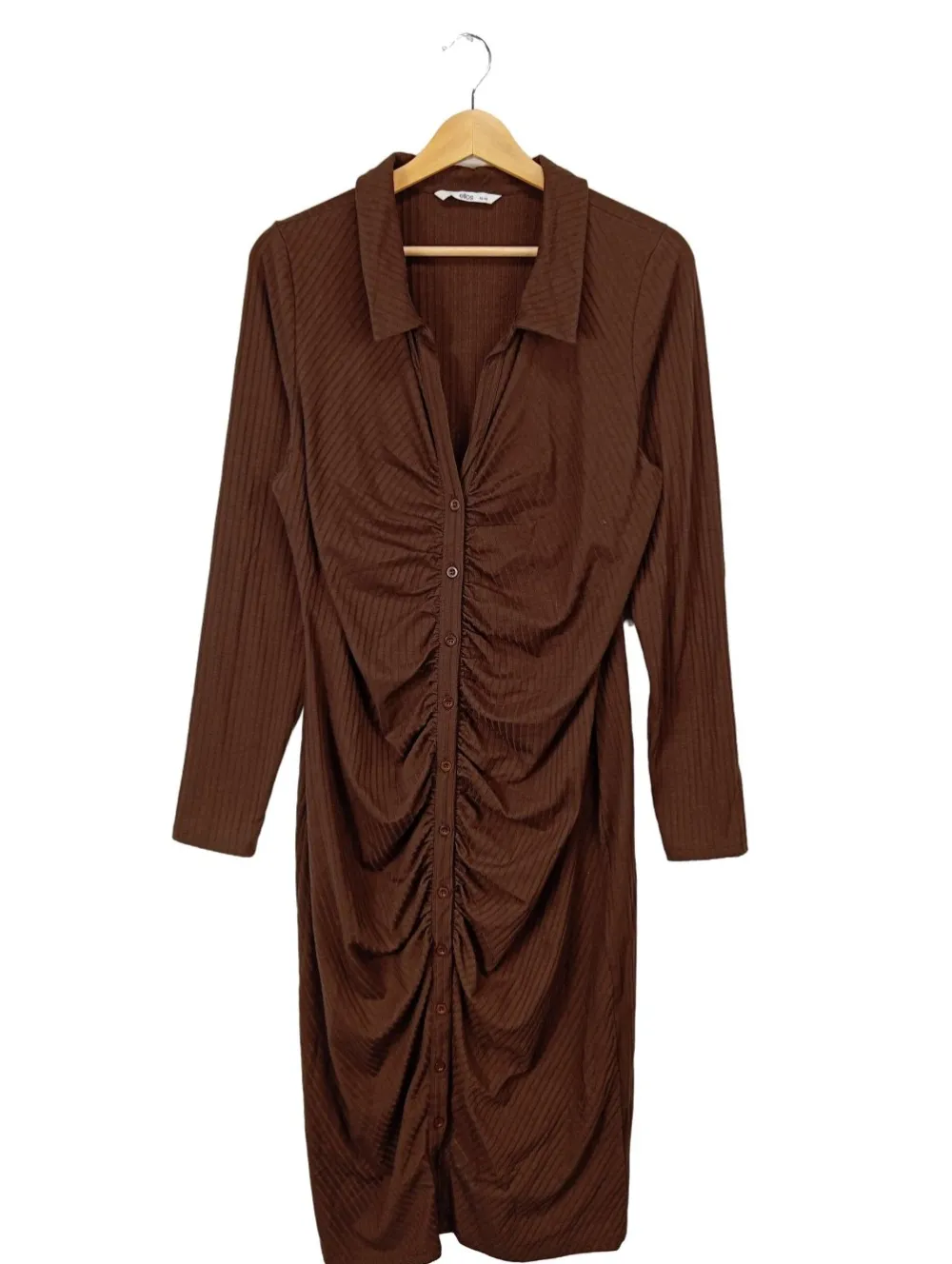 Kleider>Ellos Langarmkleid Größe 46 braun