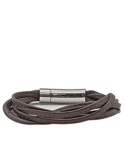 Armschmuck>TG Lederarmschmuck schwarzsilberfarben