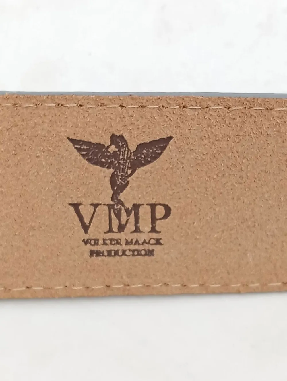 Gürtel>VOLKER MAACK Ledergürtel Größe 90 hellgrau