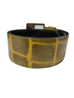 Gürtel>Claudio Orciani Ledergürtel Größe 70 blassgelbschwarz