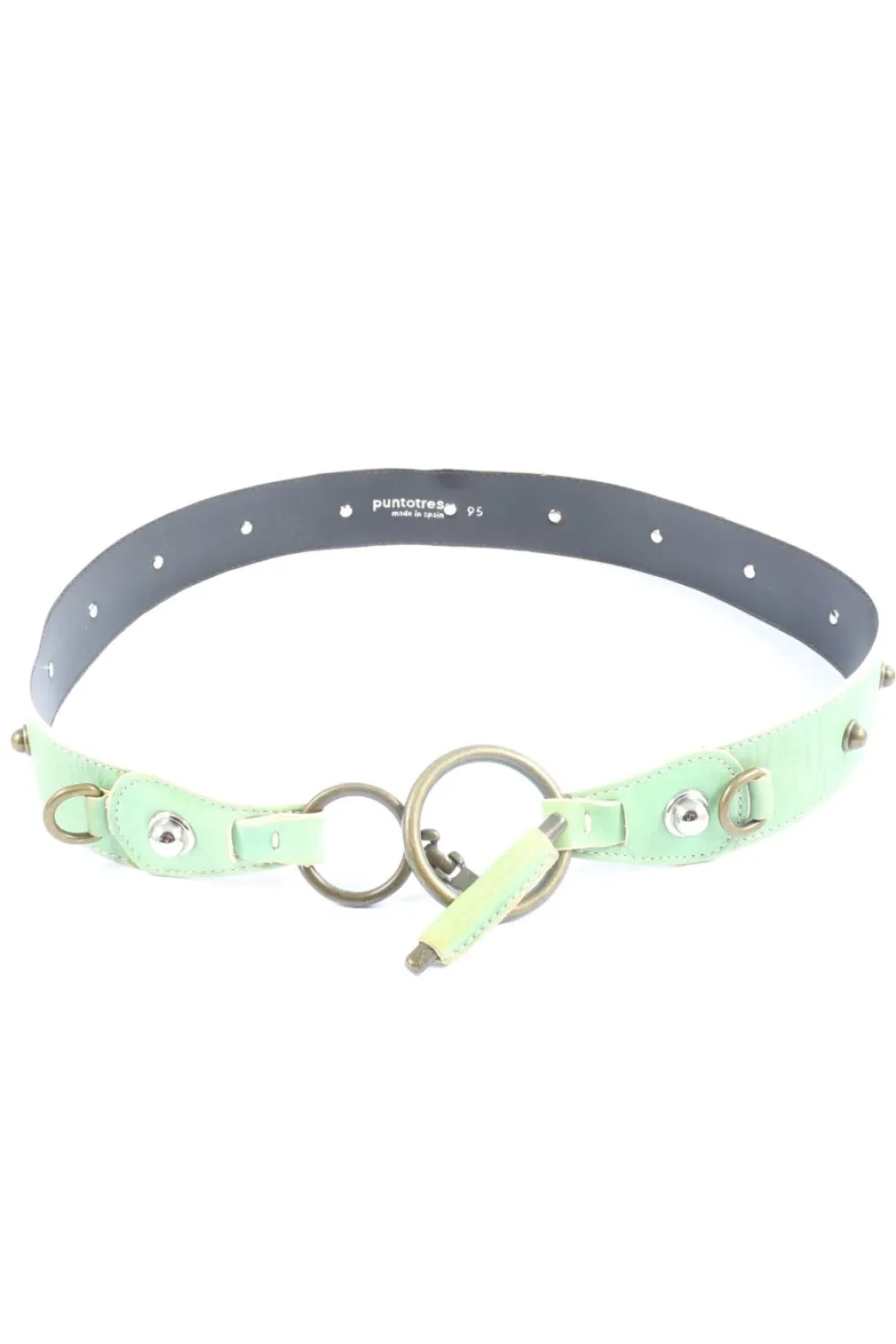 Gürtel>puntotres Lederimitatgürtel Größe 95 grün
