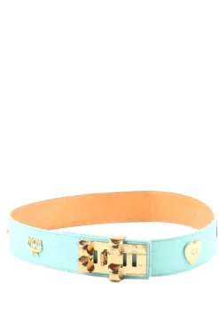 Gürtel>MCM Lederimitatgürtel Größe 70 türkis