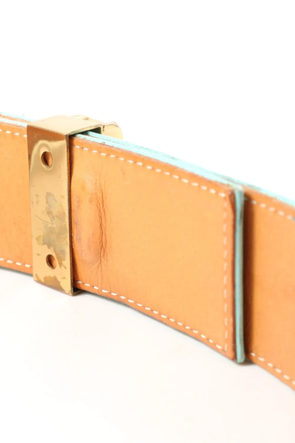 Gürtel>MCM Lederimitatgürtel Größe 70 türkis