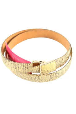 Gürtel> Lederimitatgürtel Größe 85 blassgelb