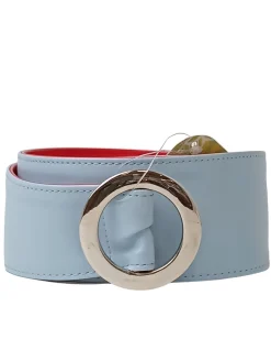 Gürtel>Quiksilver Lederimitatgürtel Größe 100 himmelblaurot