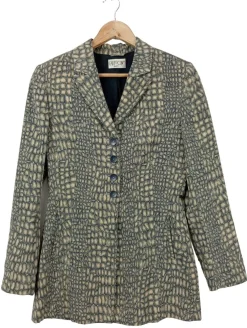 Blazer>Cartoon Long-Blazer Größe 36 wollweißhellgrau