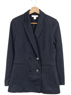 Blazer>H&M Long-Blazer Größe 36 schwarzweiß