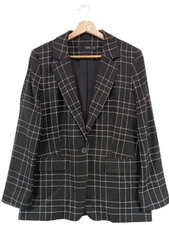 Blazer>Hallhuber Long-Blazer Größe 38 schwarzweiß